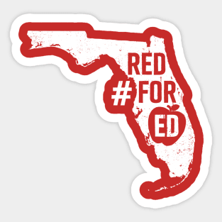 Red for Ed Florida State Outline Sticker